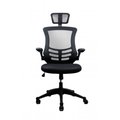 Techni Mobili Techni Mobili RTA-80X5-BK Techni Mobili Executive High Back Chair with Headrest - Black RTA-80X5-BK